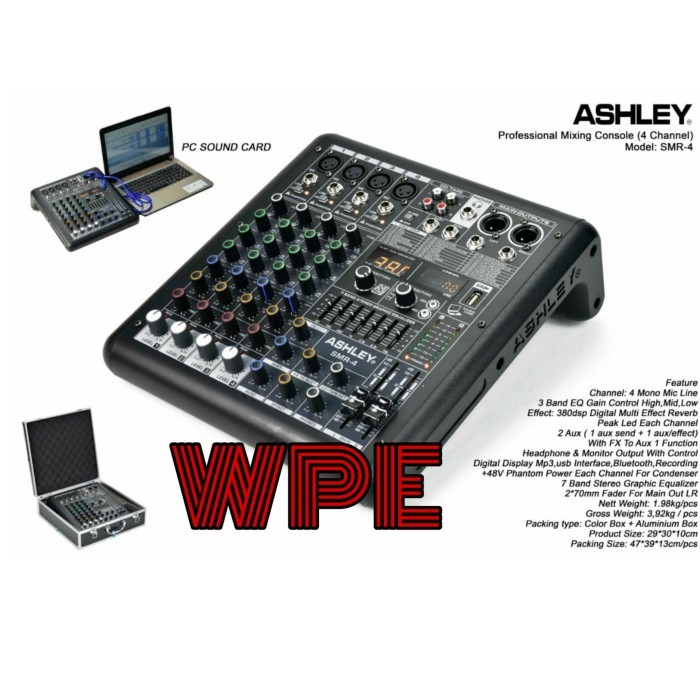 Mixer Ashley Smr4 4channel ORIGINAL Ashley Smr 4 FREE KOPER MIXER