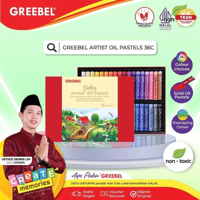 

Sale Greebel Artist Oil Pastel Crayon 36C / Crayon Greebel 36 Warna