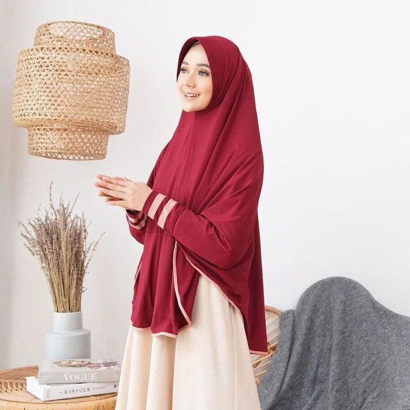 Beragam (Cod) By Ofi Hijab - Jumbo Hijab Langsungan Lengan Panjang Jilbab Lengan Zenaya Saku List