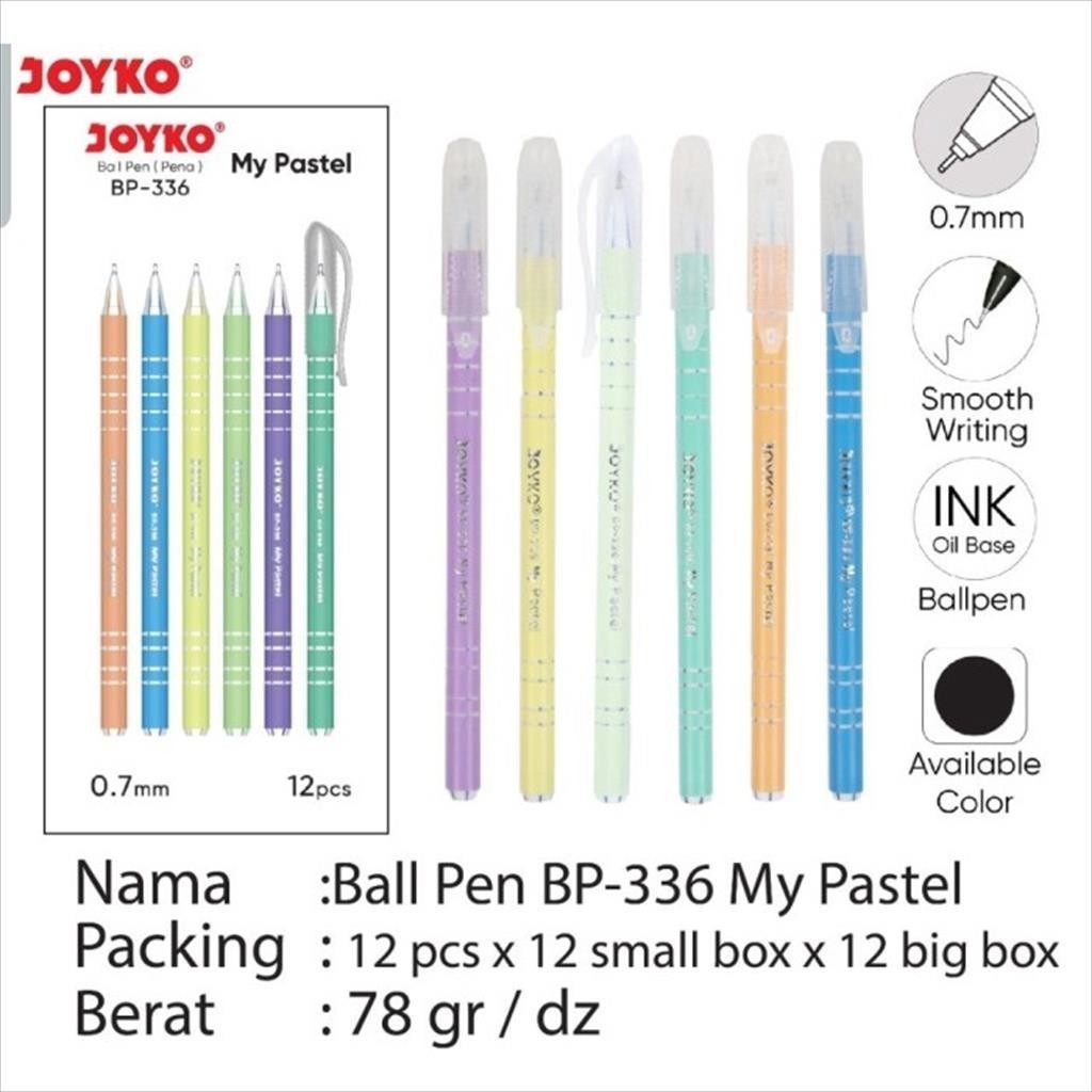 

PROMO [PAM] BALL PEN JOYKO BP-336 MY PASTEL (12PCS) OI7