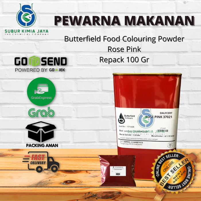 

Pewarna bubuk Rose Pink Merah Muda 100 gram