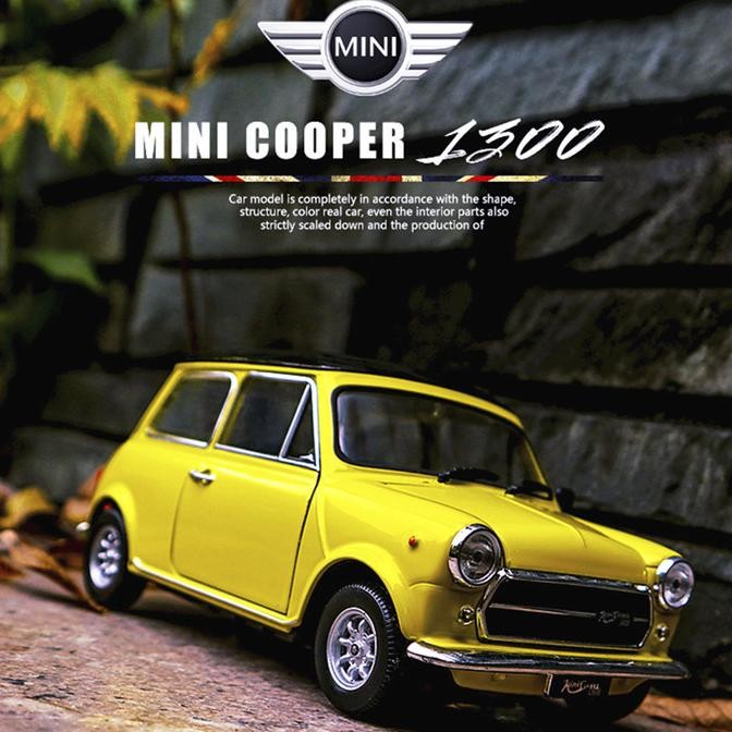 diecast welly nex 1:24 mini cooper 1300 kuning