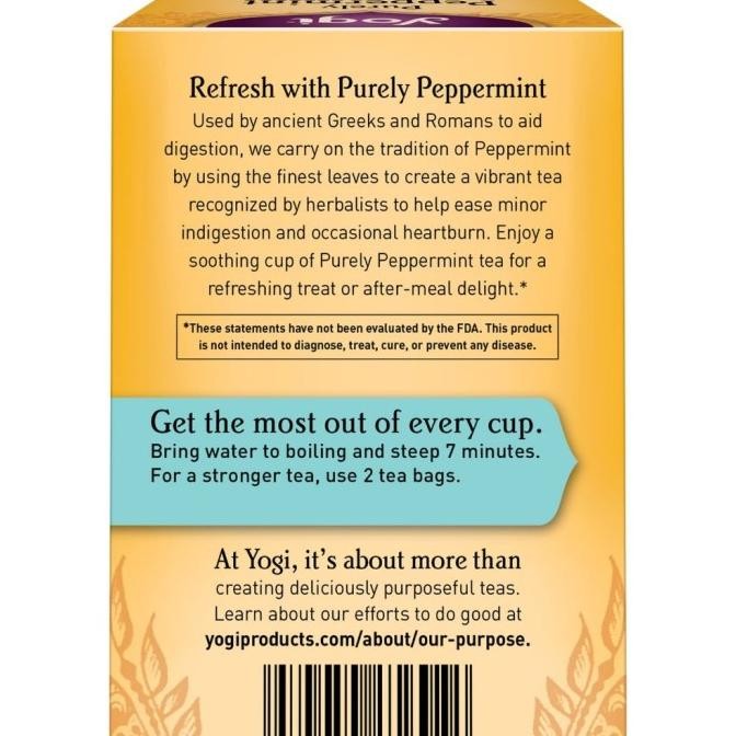 

TERBARU YOGI PURELY PEPPERMINT 16 TEA BAGS SUPPORTS HEALTHY DIGESTION* !!!!!