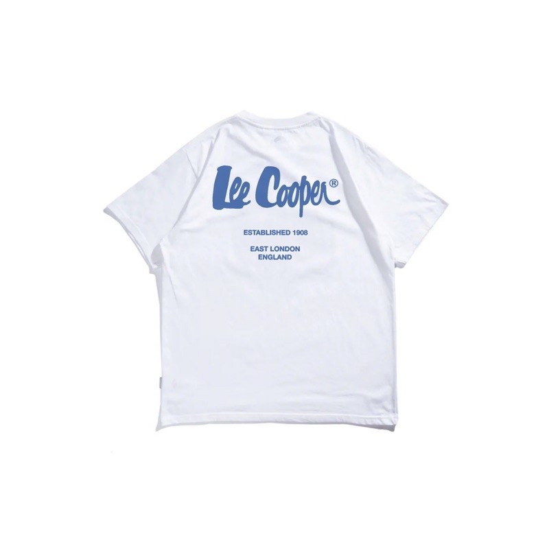 Lee Cooper Tshirt White Logotype Unisex Kaos Pria Wanita