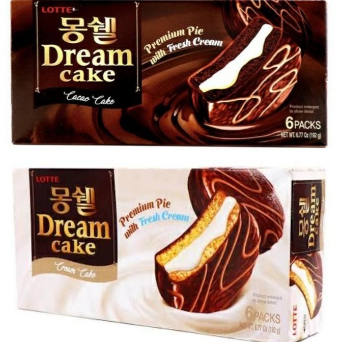 

[6 Pcs - Box] Lotte Dream Cake - Vanilla - Chocolate Original Korea