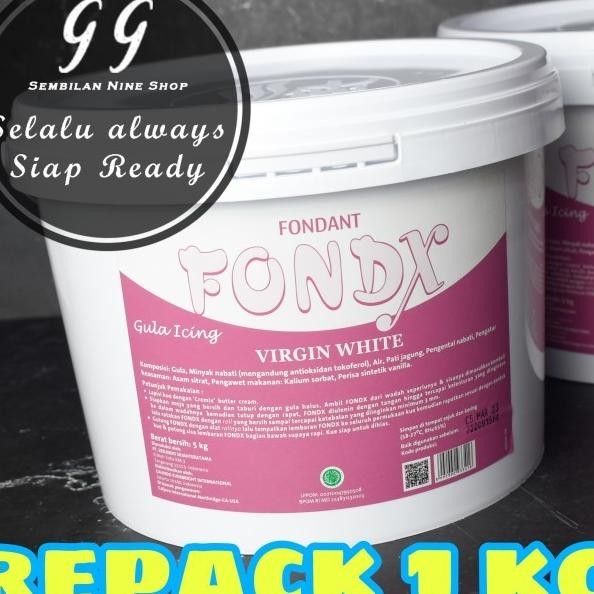 

Fondx 1 Kg Fondant Virgin White Gula Icing Putih Fondan Fondex