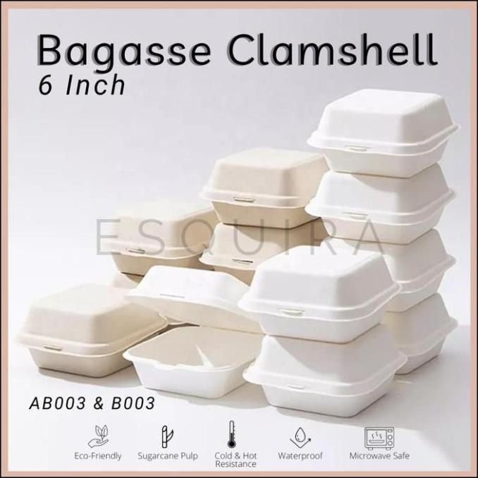 

Sugarcane Bagasse Burger / Korean Cake Box / 25 Pcs / Ab003 / B003 |Best Seller Terbaik Dikelasnya