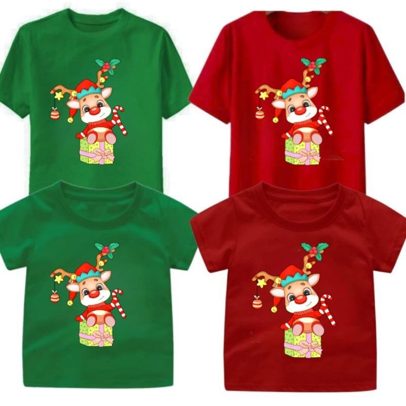 Baju Kaos Natal Merry Christmas Kado//Kaos Natal Anak Remaja Dan Dewasa