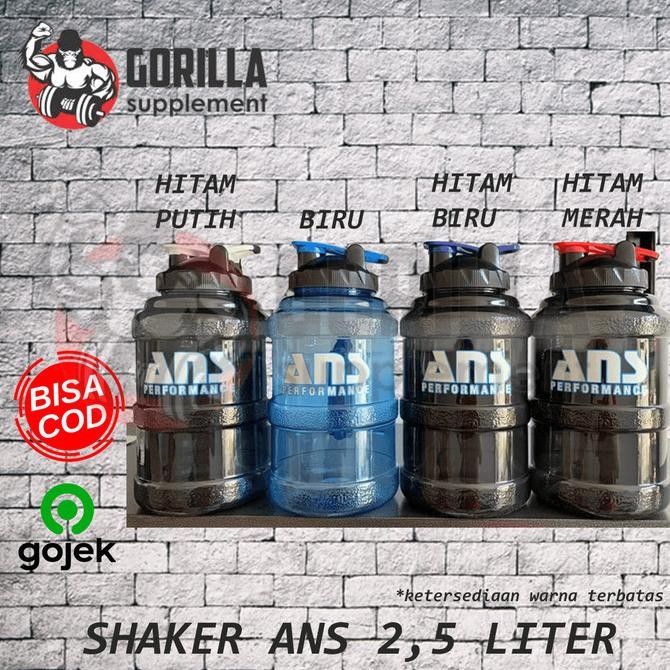 BIG SALE SHAKER ANS 2.5 LITER BPA FREE ORIGINAL FITNESS BOTOL SHAKER 2.5 LT BIG 