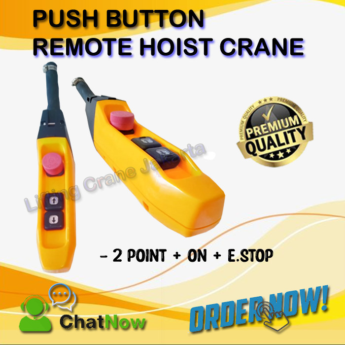 Remote Control Hoist Push Button Single Speed 2Tombol + E.Stop