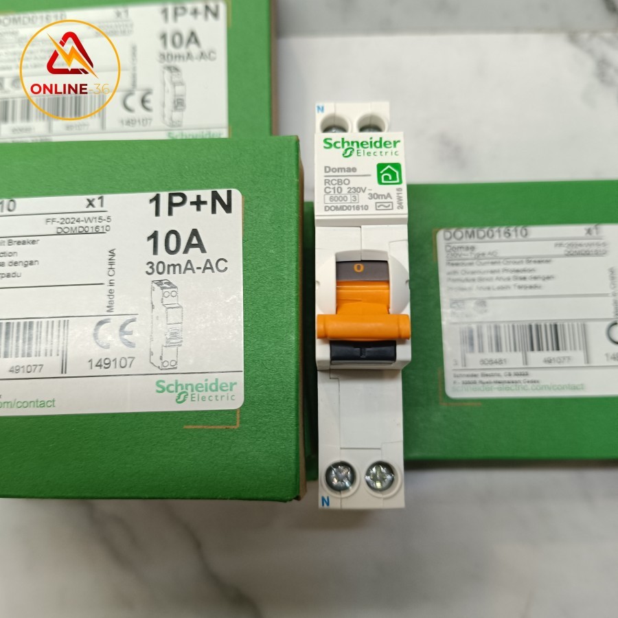 Rcbo slim 1P+N 10a 30ma elcb+mcb SCHNEIDER