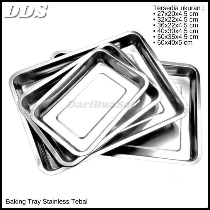 Nampan Stainless Tebal Loyang Persegi Baking Tray