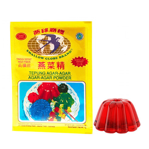 

Swallow Globe Brand Agar Agar Coklat/Merah/Putih/Hijau 12x7gr