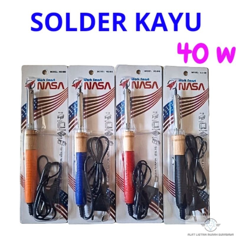 Nasa Solder Iron Elektrik/ Solder Listrik 40watt Gagang Kayu Kombinasi Plastik/ Solder Nasa NS-900
