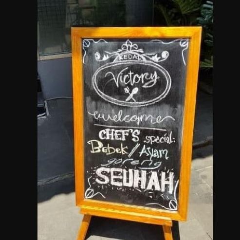 

Papan Tulis Kapur Blaboard Menu Cafe + Stand 1 Side 50 X 80