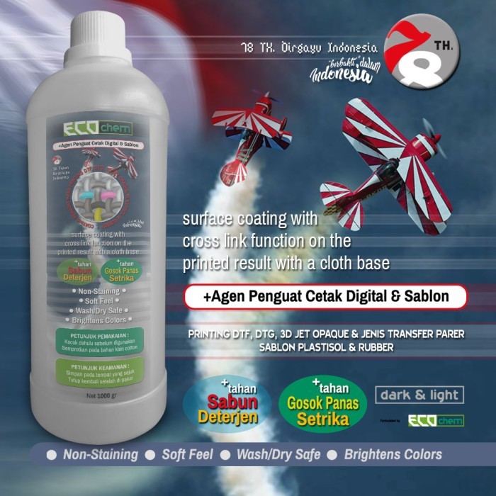 

Ready Cairan Coating Apoxy Tinta DTF, Tinta DTG & 3G Jet Opaque Spray