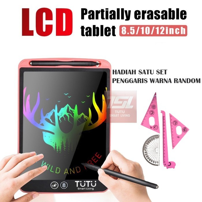 

Ready Papan Tulis Anak-Dewasa LCD Writing Tablet 12"dgn Partial Delete Warna