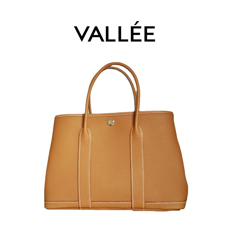 [VALLEE]✨Tas Wanita Kulit Asli Stok Tersedia✨Tas Tote Kapasitas Besar Tekstur Gaya Baru Hermes Pesta