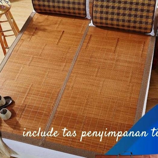 Tikar Bambu Lipat Motif Kualitas 180X200Cm Alas Tidur