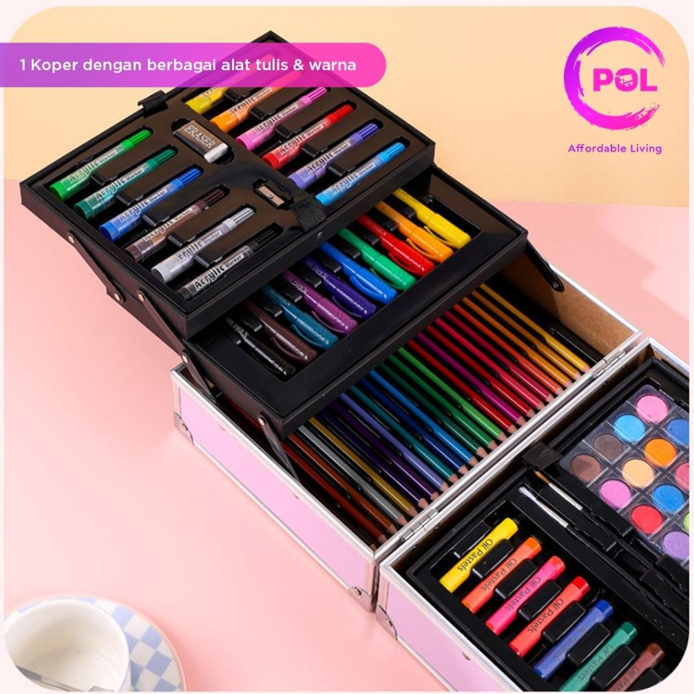 

Diskon [Pol] Cod Sni Crayon Art Set 128Pcs & 133Pcs Koper Alumunium Besi | Krayon Pensil Warna Hig Quality