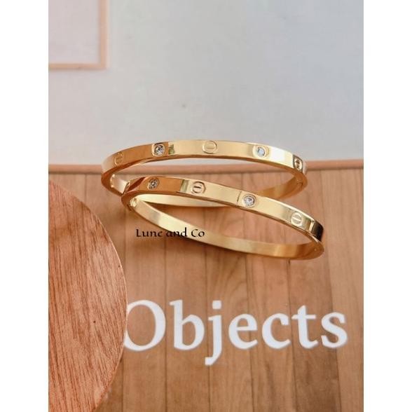 Gratis Ongkir Gelang Titanium Ctr Nagita Slim Tipis Emboss 750 Dm 5,5 Dan 5,9 Premium Anti Karat Gbs