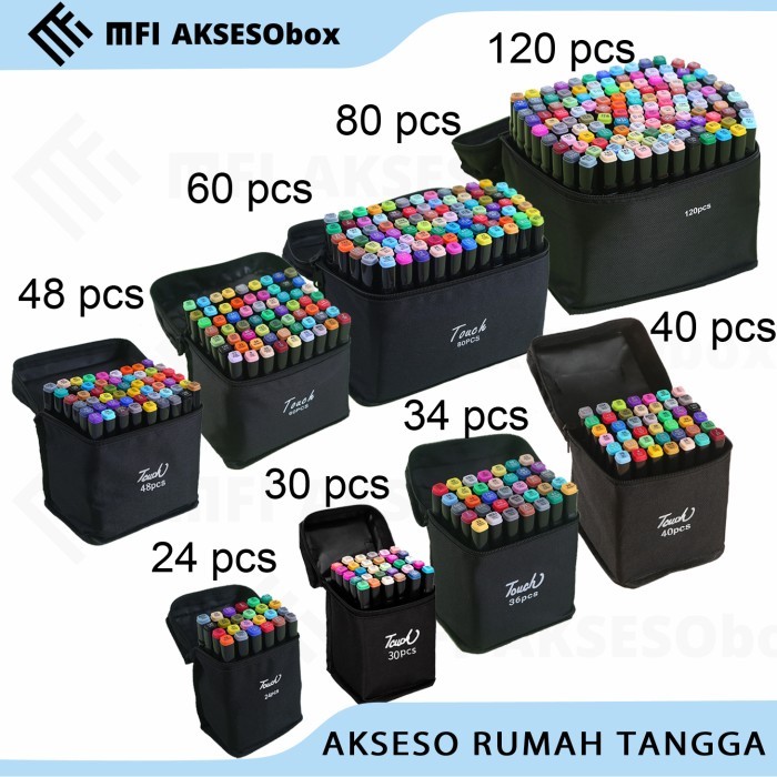 

Ba Spidol Warna Lukis Dual Side Toodi Fine Art Brush Pen Art Multi Color