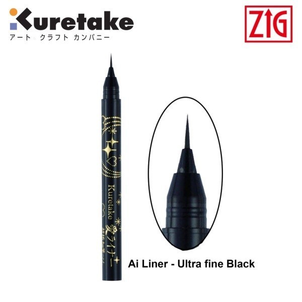 Ba Kuretake Zig Ai Liner Ultra Fine Brush Pen Black Brushpen Extra Tipis