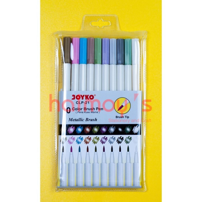 

Ba Spidol Metallic Brush Pen / Pena Kuas Warna Joyko Clp - 21 10 Warna