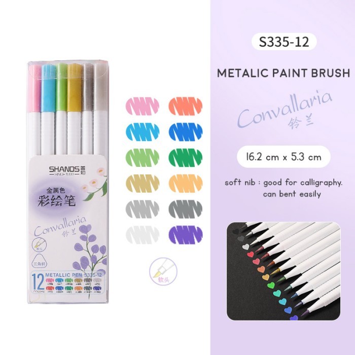 

Ba Shands Metallic Pen Series Brush Or Marker Set 12Pc Lucu Unik - Convallaria