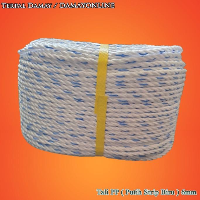 

Tali Tambang 6Mm Putih Strip Biru / Rol ( Harga Per Rol )