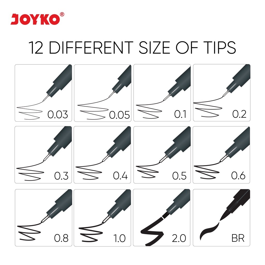 

Drawing Pen Pena Gambar Joyko Dp-298 1 Pcs Waterproof Pigment Ink