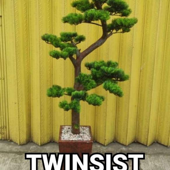 Pohon Bonsai Cemara Plastik Artificial 110 Cm / Bunga Hias Sudut