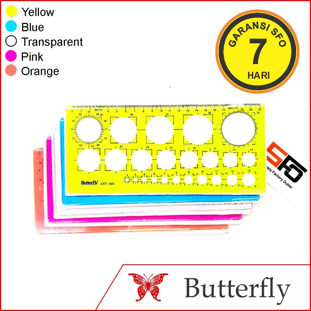 

Penggaris Cetakan Butterfly 21cm BT - 840