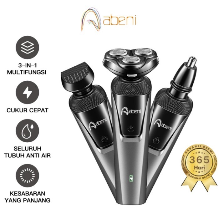 TERUJI Abeni Alat Cukur Elektrik /Shaver/cukur jenggot Listrik Portable 3IN1