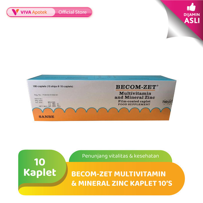 Becom-Zet Multivitamin dan Mineral Zinc (10 Kaplet)