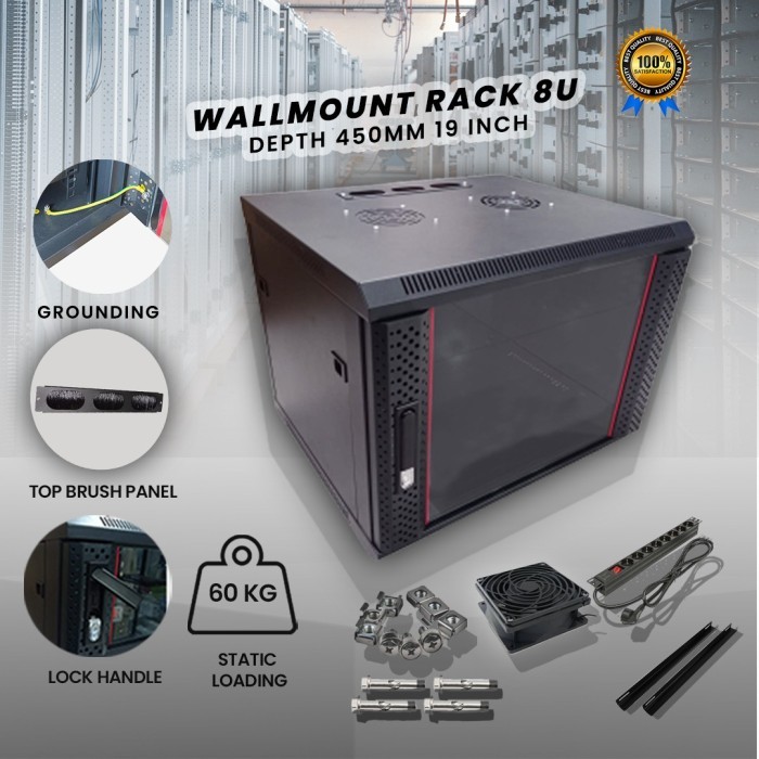 Wallmount Rack 8U / Rack Server 8U / Rak 8U Premium Produk