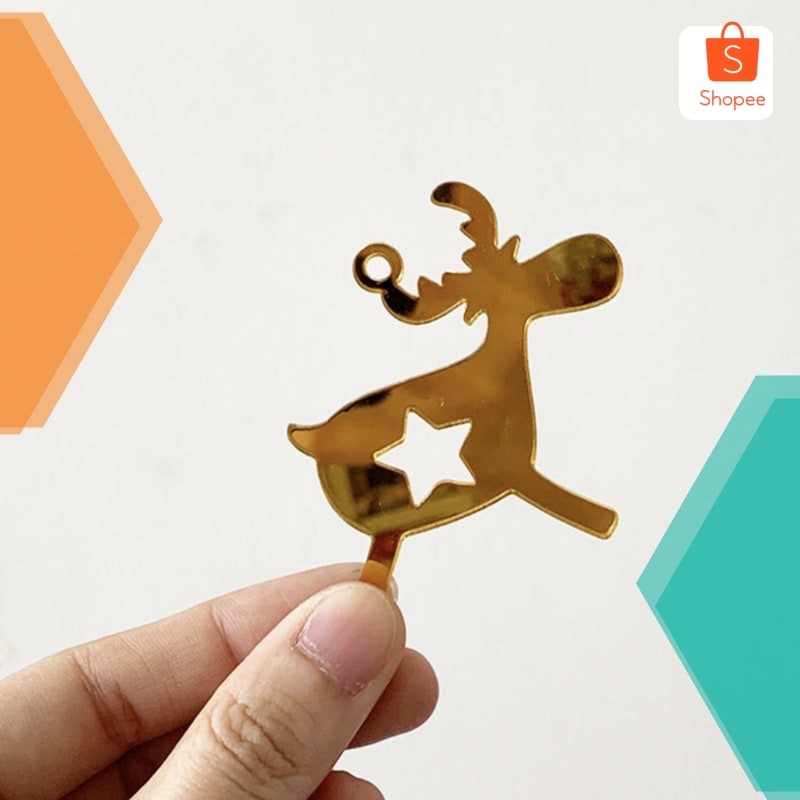 

Grosir Akrilik Tag Mirror Christmas Natal Hampers Tag Label (2) Keren