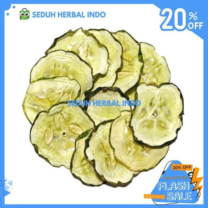 

MENTIMUN TIMUN KERING / DEHYDRATED DRIED CUCUMBER SLICE 60 GRAM