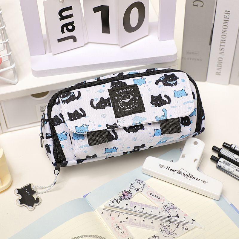 

Snow Kitten Pencil Case Stationery Box Multifunction Storage Bag Girls Pencil Case