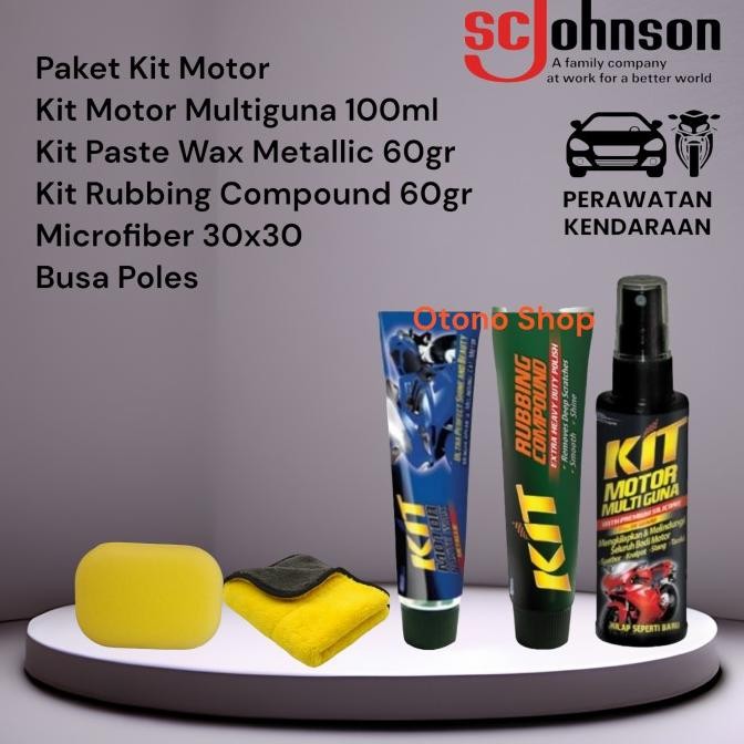 KIT PAKET MOTOR-KIT PASTE WAX METTALIC,KIT RUBBING COMPOUND BARU