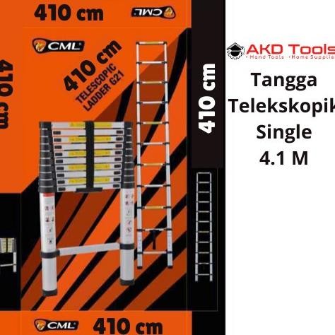 Tangga Teleskopik Alumunium Single 4.1 M / Straight (Termurah)