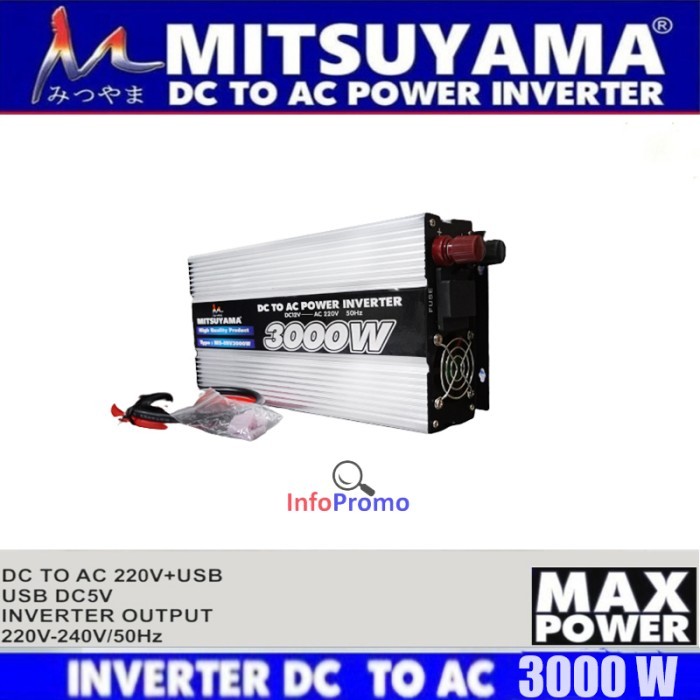Power Inverter DC to AC 3000 Watt Inverter Mitsuyama 3000W MS-INV3000