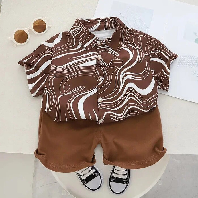 Setelan Anak Lakilaki Kekinian Setcelan Fashion Cowok Oneset Umur 2-10Tahun Satu Stel Baju Stelan Wa