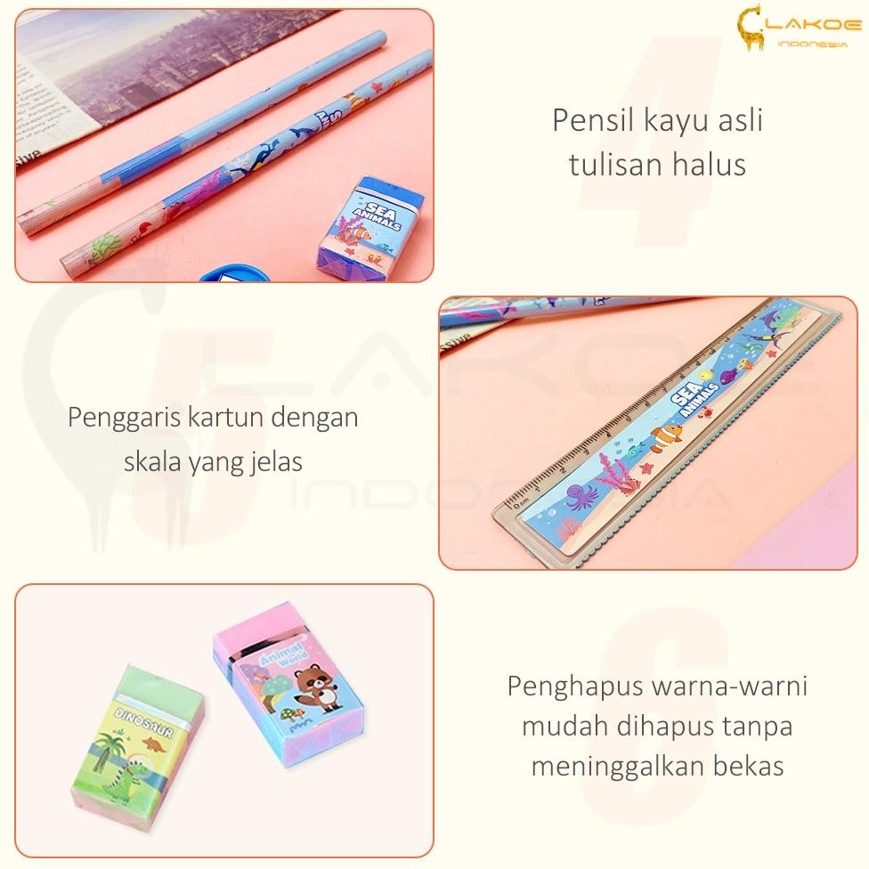 

Paling Murah!!! LAKOE Kotak Pensil Anak Set Stationery/Alat Tulis Kotak Pensil Karakter/Alat Tulis set Lengkap Sale