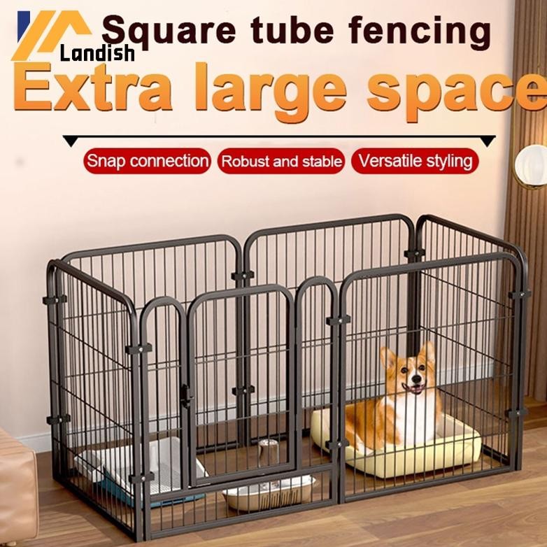Kandang Hewan Pagar Besi Large Size Pet Cage Anjing Kucing Kandang Pagar Portable Indoor Outdoor Pag