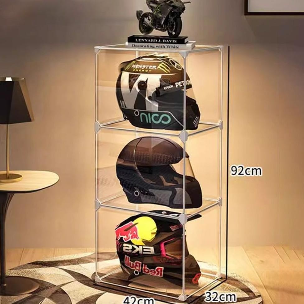 rak susun rak helm lemari susun  Lemari Penyimpanan Helm Sepeda Motor lemari helm motor gratis roda 