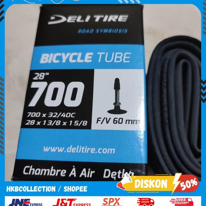 BAN DALAM SEPEDA DELI TIRE 700C UKURAN 700X32 - 700X38 - 700X40 FV 60 BAHAN BERKUALITAS TINGGI 