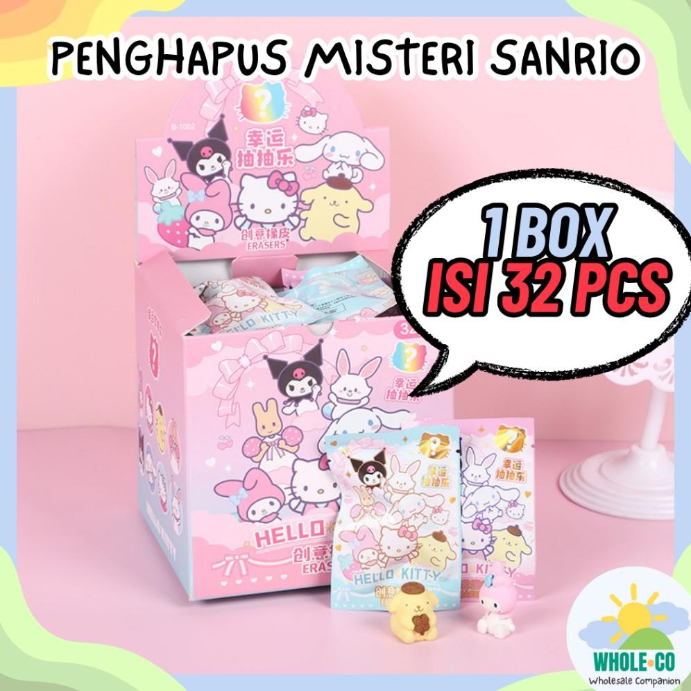 

Terlaris! (1 BOX ISI 32 PCS) Penghapus Misteri Paket Sanrio Premium Karakter Melody Kuromi Lucu Unik Imut Termurah Grosir Cod B-1002 Sale