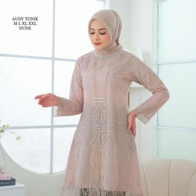 kebaya tunik amelia tile payet songket (setelan) KS