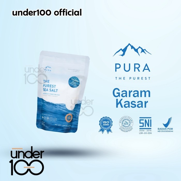 

Under100 Pura The Purest Sea Salt - Garam Laut Halus Kasar 300G - Adelineez